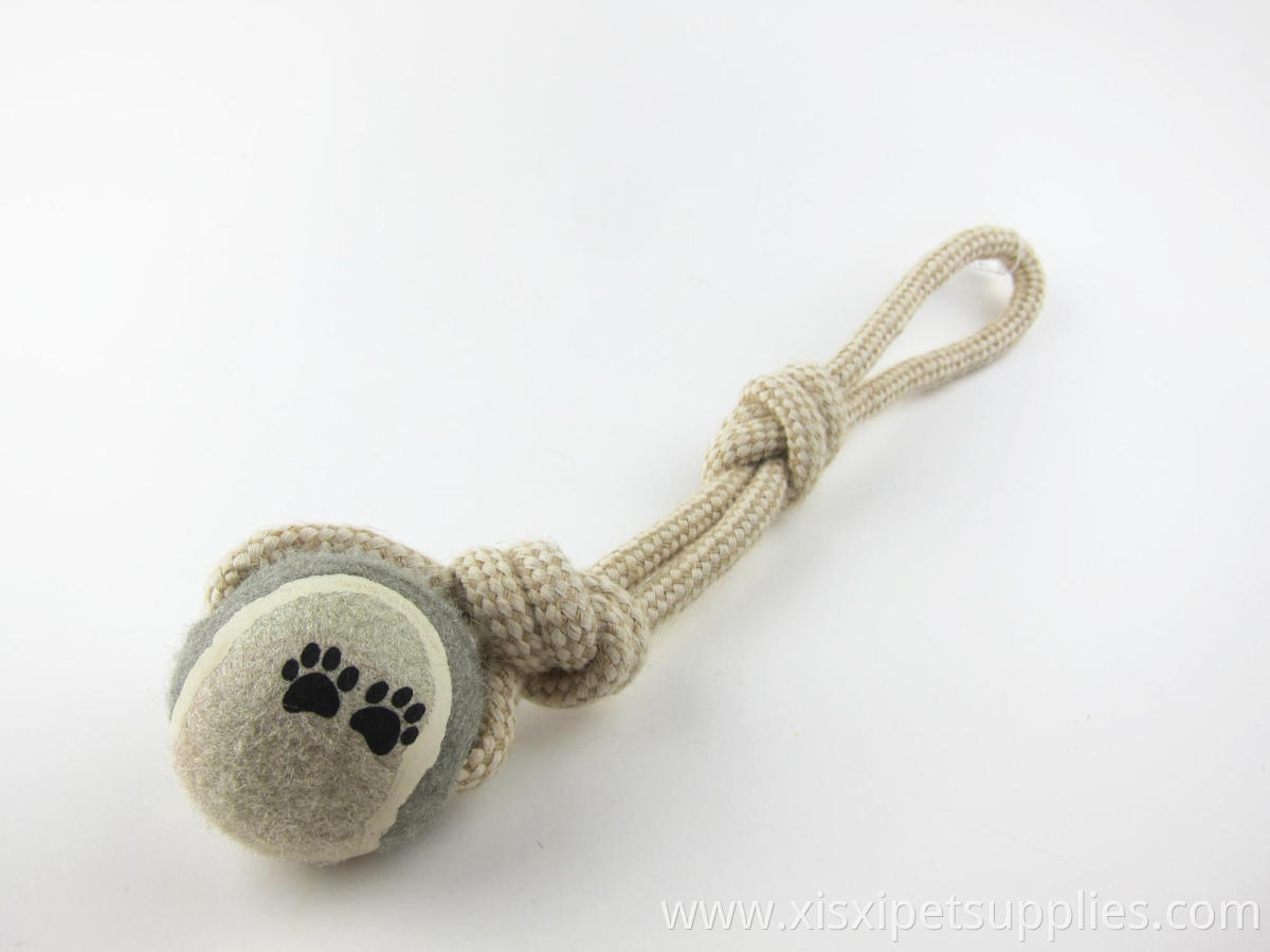 Funny dog product eco-friendly dog chew simple cotton rope pet toy dog chewing tennis ball toy